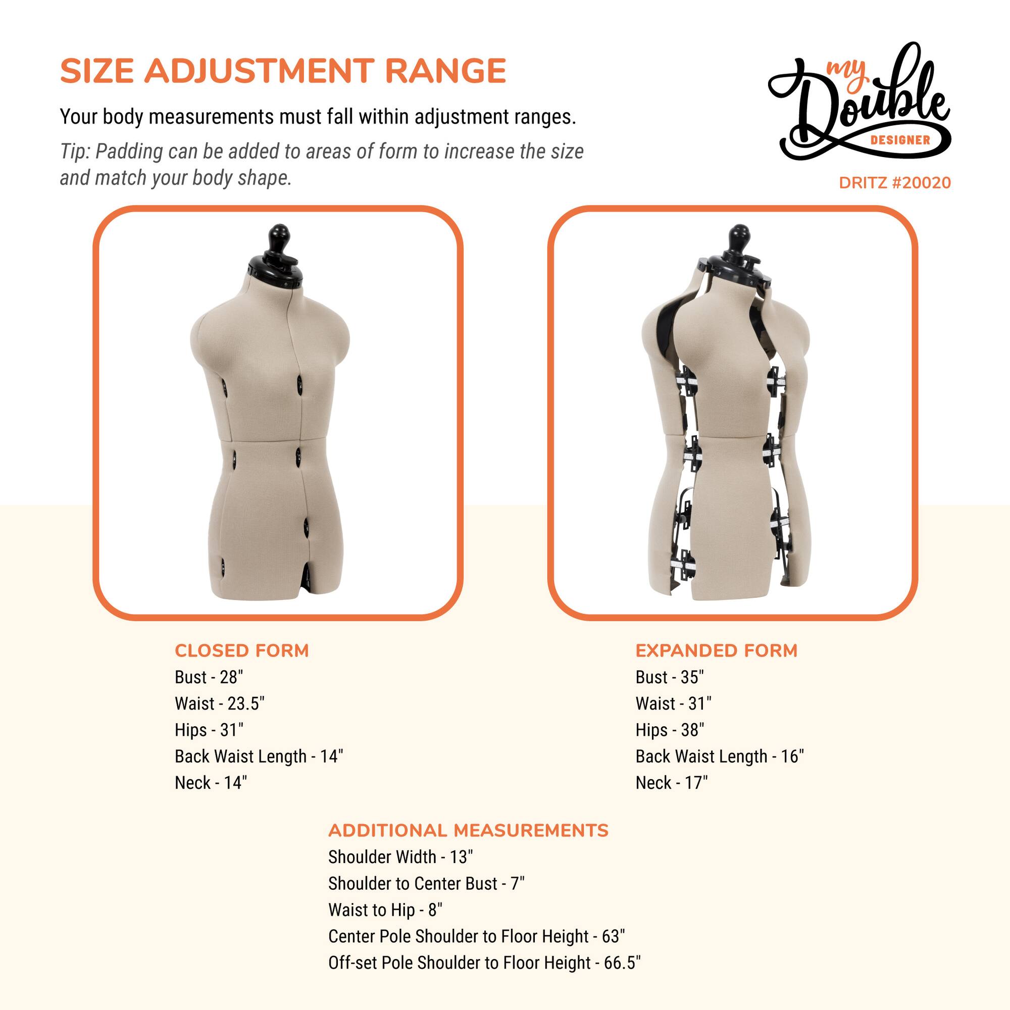 Dritz® My Double Designer Petite Dress Form with Adjustable Tri-Pod Stand